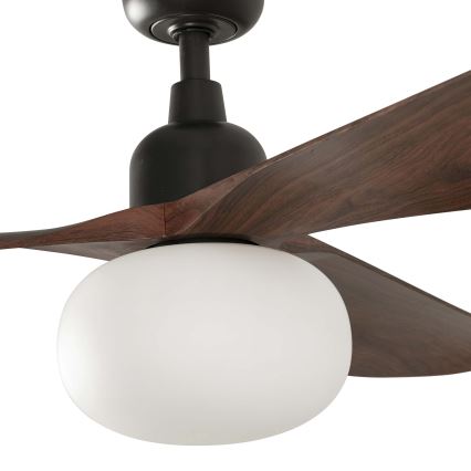 FARO 34362WT-11L - Ventilateur de plafond OUTWOOD L 1xE27/15W/230V brun/noir diamètre 150 cm Wi-Fi Tuya IP44 + télécommande