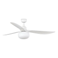 FARO 34363WT-11L - Ventilateur de plafond OUTWOOD L 1xE27/15W/230V blanc Ø150 cm Wi-Fi Tuya IP44 + télécommande