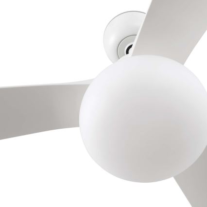 FARO 34363WT-11L - Ventilateur de plafond OUTWOOD L 1xE27/15W/230V blanc Ø 150 cm Wi-Fi Tuya IP44 + télécommande