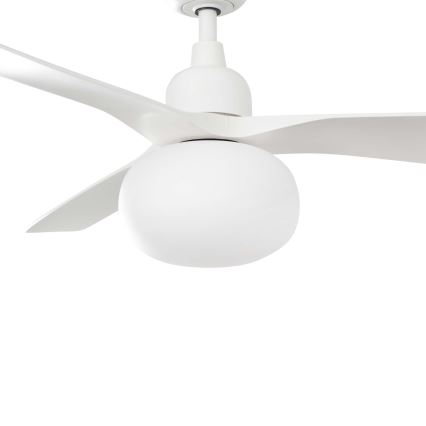 FARO 34363WT-11L - Ventilateur de plafond OUTWOOD L 1xE27/15W/230V blanc Ø 150 cm Wi-Fi Tuya IP44 + télécommande