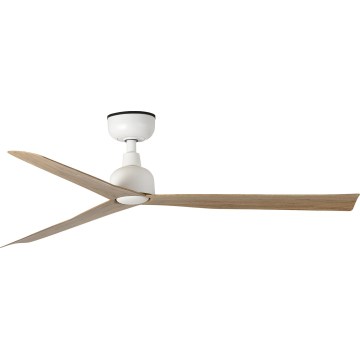 FARO 34370WT - Ventilateur de plafond MARINE M Ø 125 cm marron/blanc IP44 Wi-Fi Tuya + télécommande