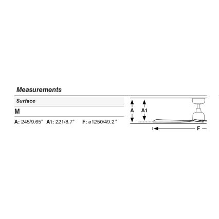 FARO 34372 - Ventilateur de plafond MARINE M Ø 125 cm brun/noir IP44 + télécommande