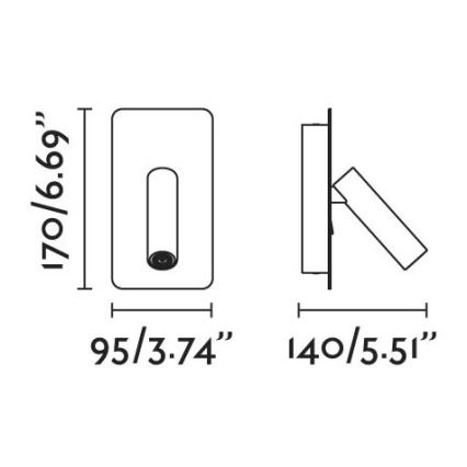 FARO 62116 - Spot mural SUAU LED/3W/230V USB noir