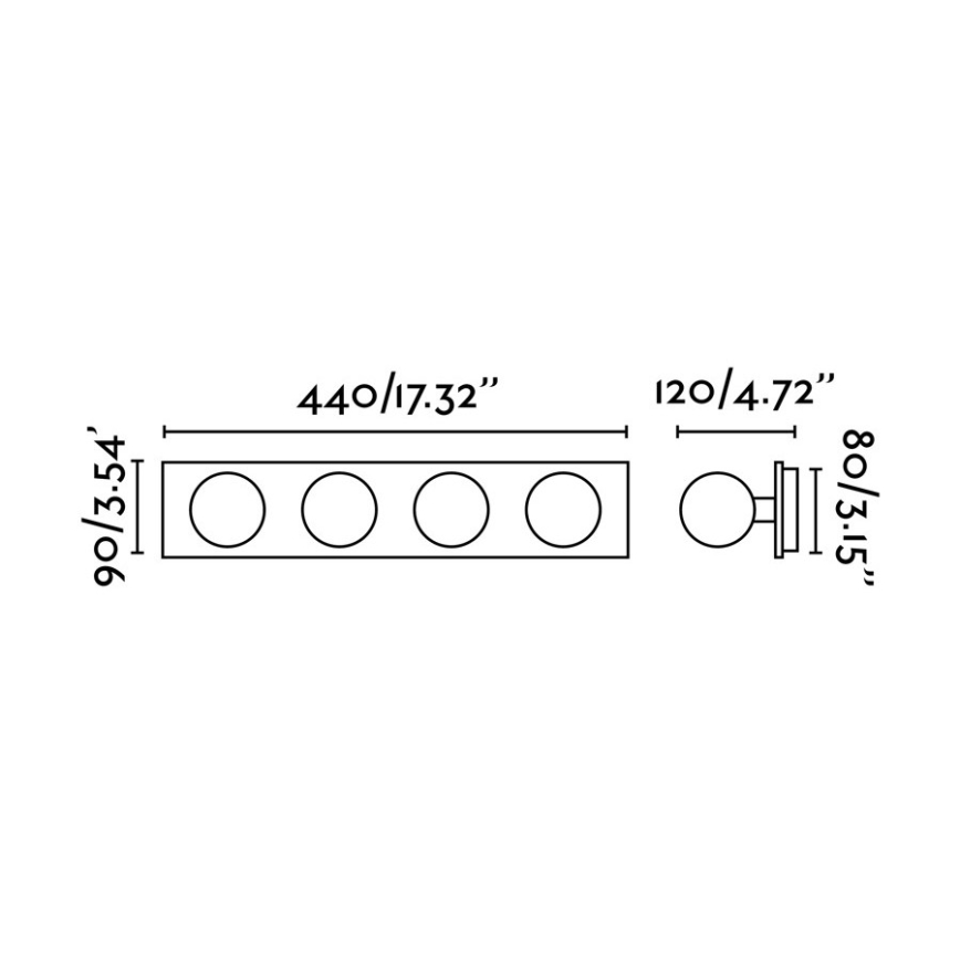 FARO 63008 - Applique murale salle de bain LASS 4xG9/25W/230V IP44