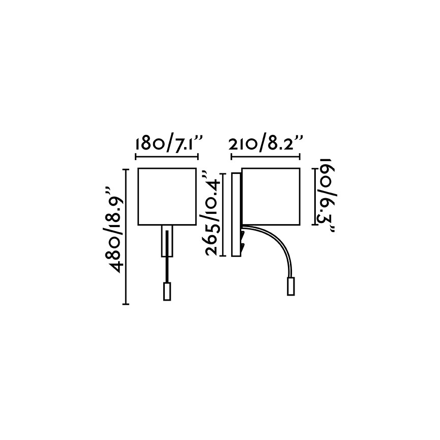 Faro 64323 - Applique murale LED 1xE27/3W/+ LED/3W/230V