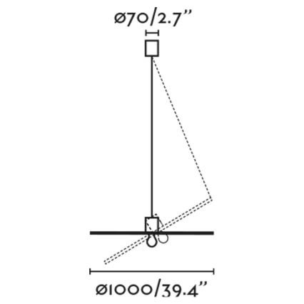 FARO 68590-70 - Suspension filaire COSTAS 1xE27/15W/230V d. 100 cm noir/rotin