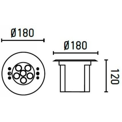 FARO 70456 - Spot encastrable LED RGB d'extérieur EDEL LED/18W/24V IP68