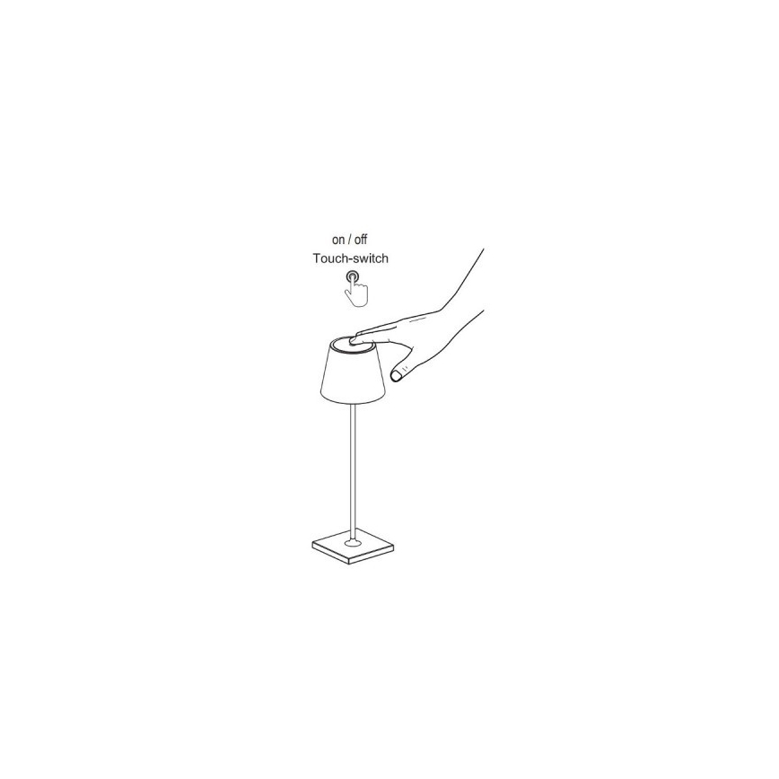 FARO 70776 - Lampe de table tactile extérieure TOC LED/2,2W/230V IP54