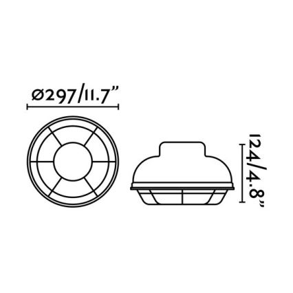 FARO 71158 - Plafonnier extérieur HELMET 2xE27/12W/230V IP44