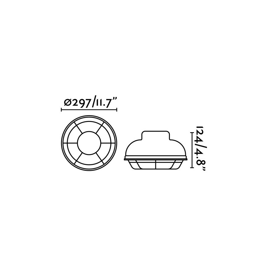 FARO 71158 - Plafonnier extérieur HELMET 2xE27/12W/230V IP44