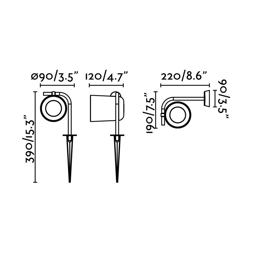 FARO 71546 - Applique murale d'extérieur FLOW 1xGU10/8W/230V IP65