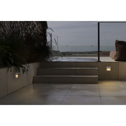 FARO 71964 - Luminaire LED pour escalier DUNE LED/3W/230V 2200/2700/3200/4000K IP65 blanc carré