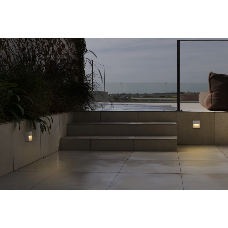 FARO 71964 - Luminaire LED pour escalier DUNE LED/3W/230V 2200/2700/3200/4000K IP65 blanc carré