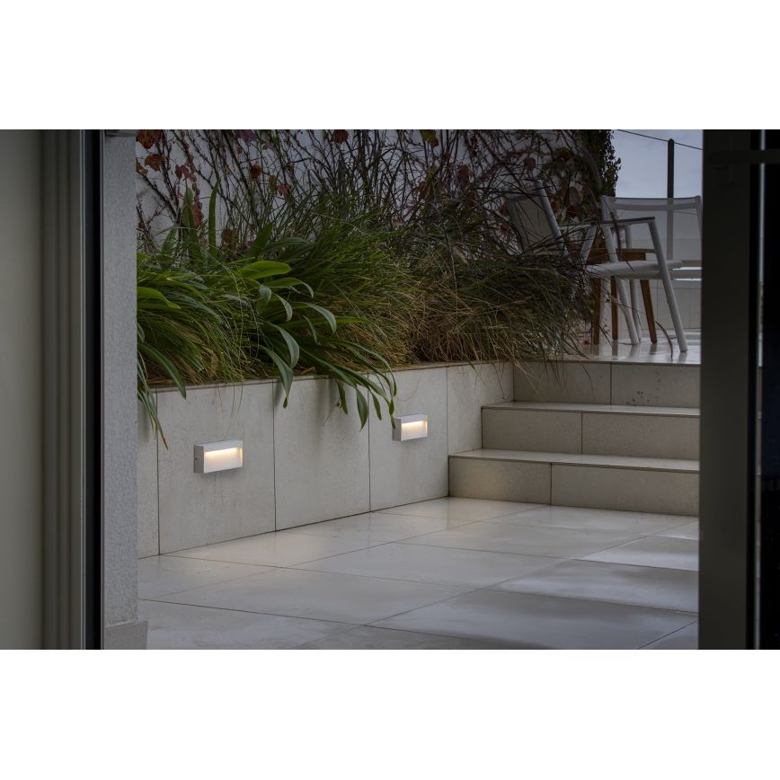 FARO 71967 - Luminaire d'escalier LED DUNE LED/6W/230V 2200/2700/3200/4000K IP65 blanc rectangulaire