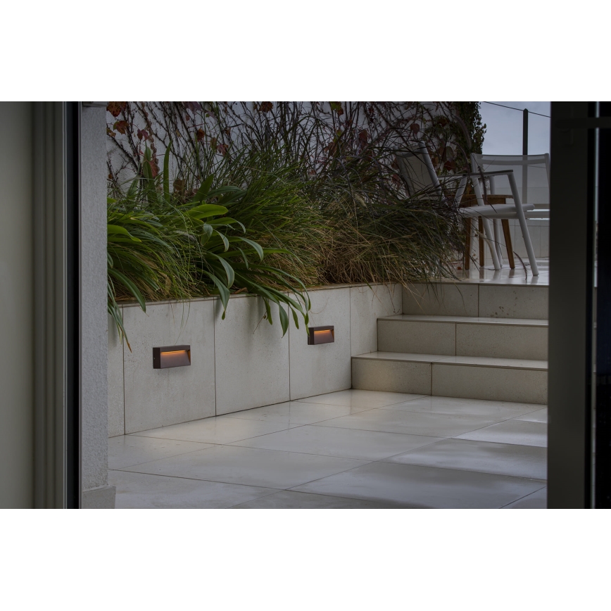 FARO 71968 - Luminaire d'escalier DUNE LED/6W/230V 2200/2700/3200/4000K IP65 brun rectangulaire