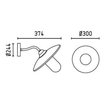FARO 74261 - Applique murale d'extérieur WALLY-2 1xE27/15W/230V IP44