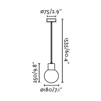 FARO 74427C-01 - Suspension filaire extérieur MOON 1xE27/15W/230V IP44