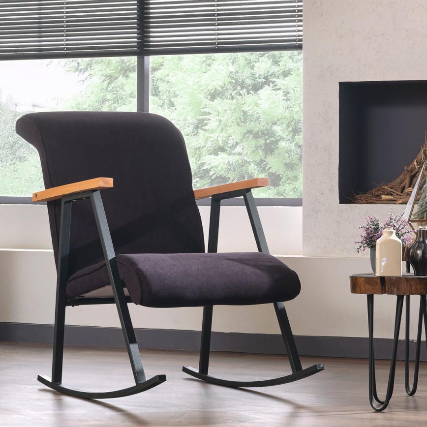 Fauteuil à bascule LUNI noir