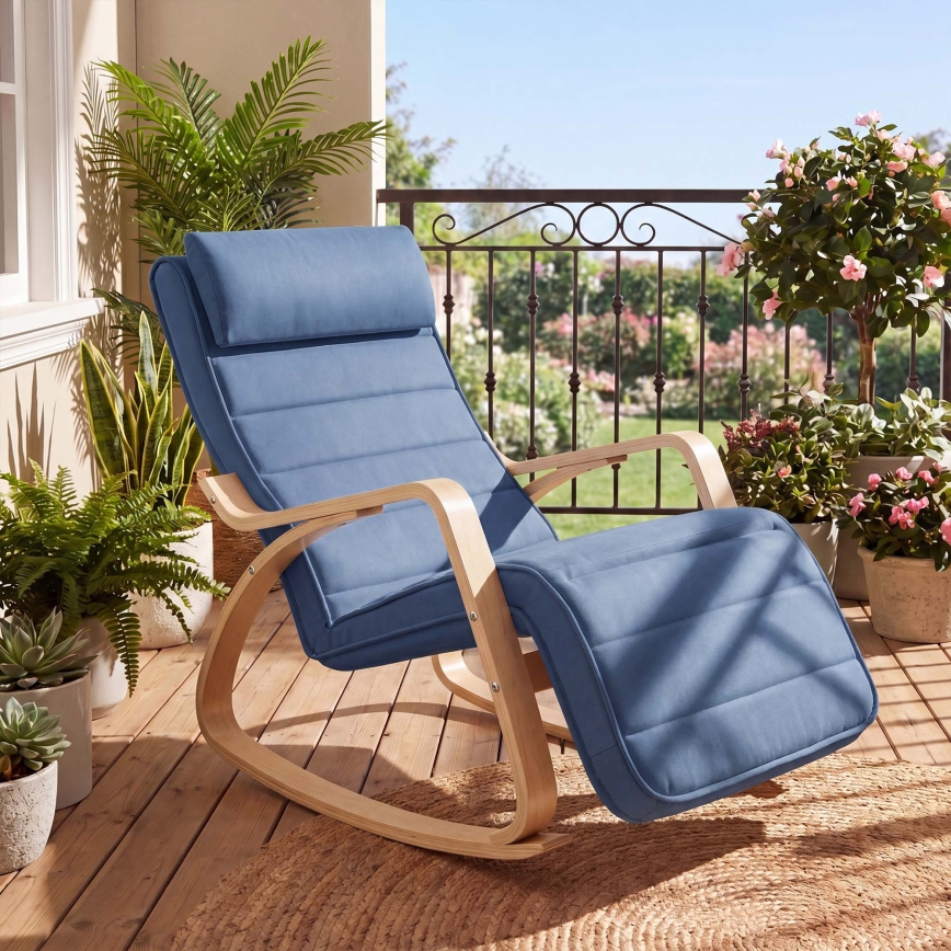 Fauteuil à bascule RESTLY bleu