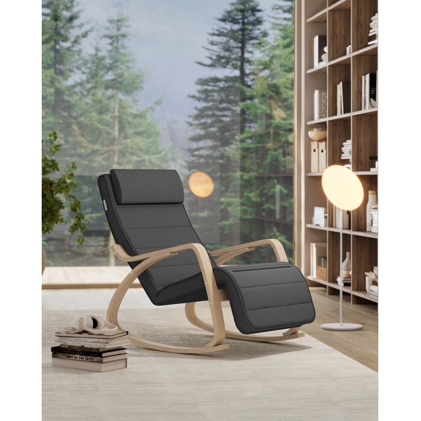 Fauteuil à bascule RESTLY gris anthracite