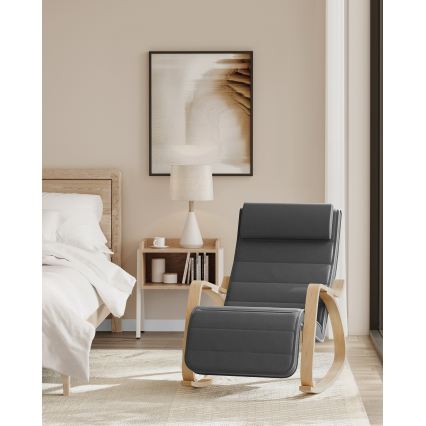 Fauteuil à bascule RESTLY gris anthracite