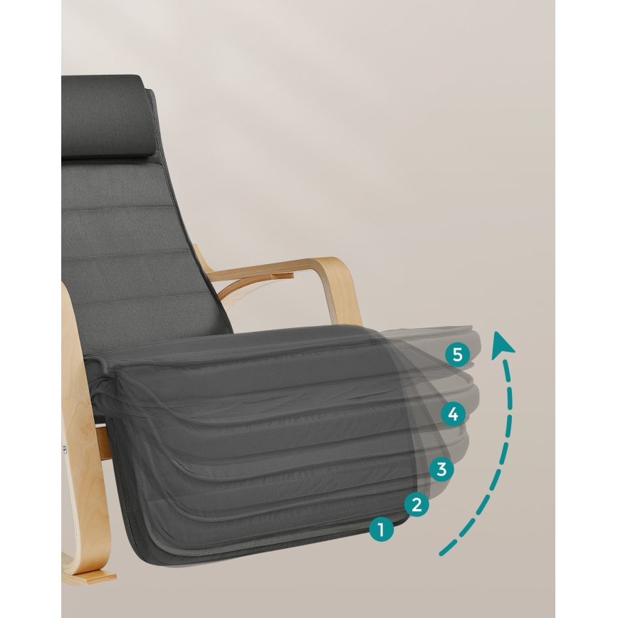 Fauteuil à bascule RESTLY gris anthracite