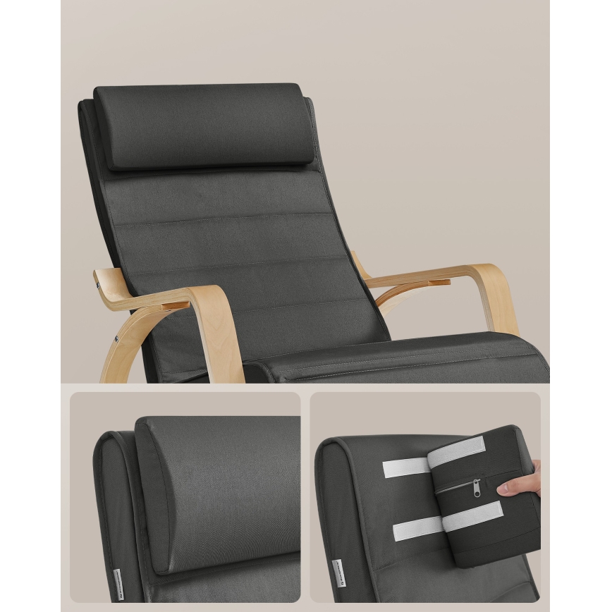 Fauteuil à bascule RESTLY gris foncé