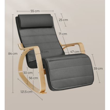 Fauteuil à bascule RESTLY gris foncé