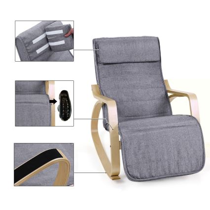 Fauteuil à bascule RESTLY gris