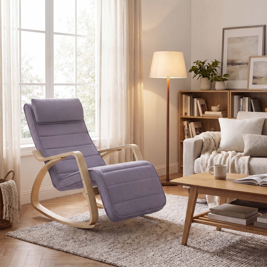 Fauteuil à bascule RESTLY gris/violet