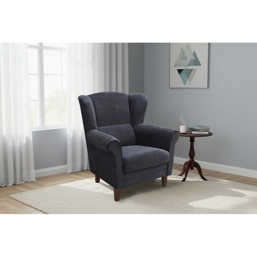 Fauteuil à oreilles GALA anthracite