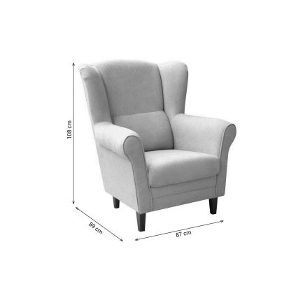 Fauteuil à oreilles GALA, brun foncé