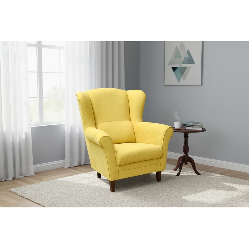 Fauteuil à oreilles GALA jaune