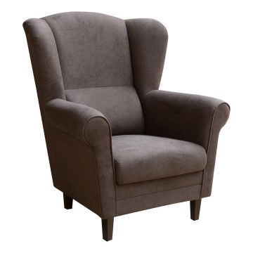 Fauteuil à oreilles GALA marron foncé