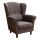 Fauteuil à oreilles GALA marron foncé