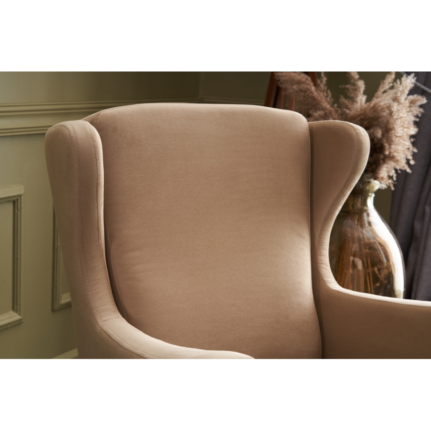 Fauteuil à oreilles NUPI crème