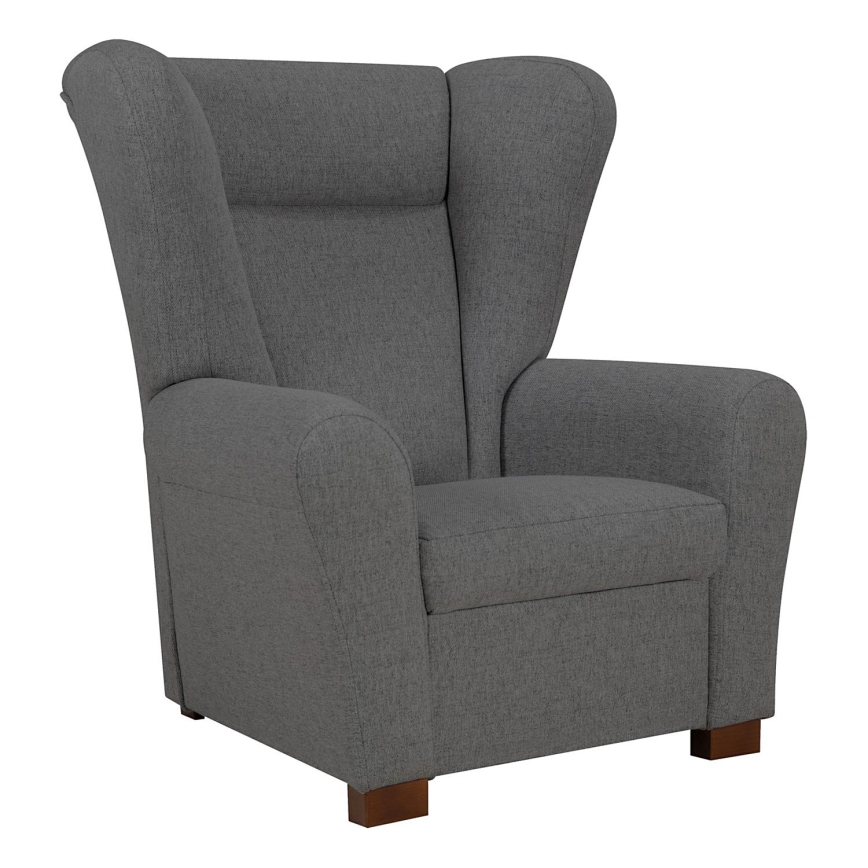 Fauteuil à oreilles VIVA gris foncé