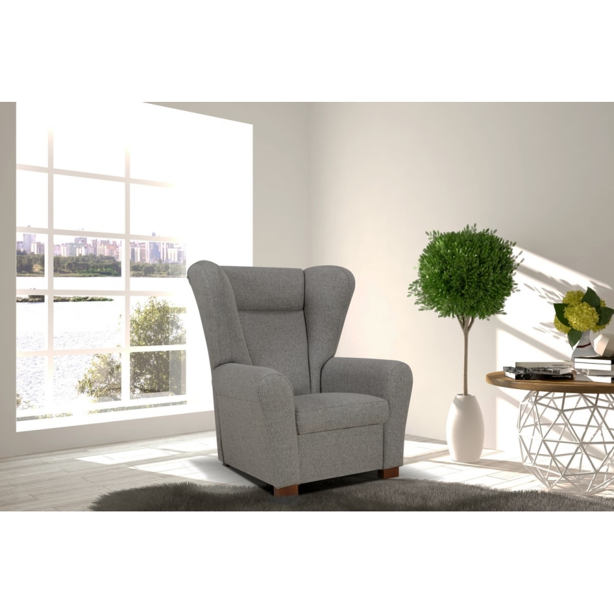 Fauteuil à oreilles VIVA gris foncé