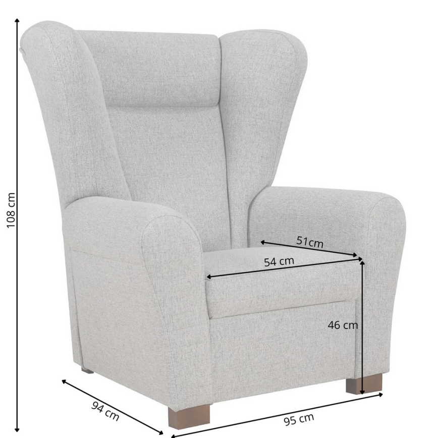 Fauteuil à oreilles VIVA gris foncé
