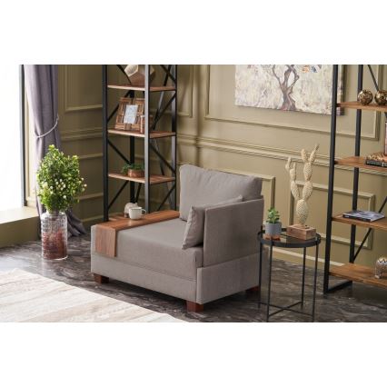 Fauteuil d'angle TULA beige, côté droit