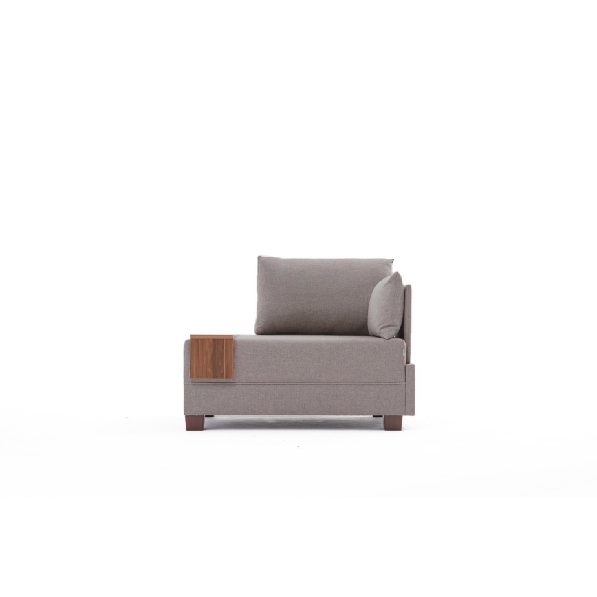 Fauteuil d'angle TULA beige, côté droit