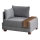 Fauteuil d'angle TULA, gris, côté gauche