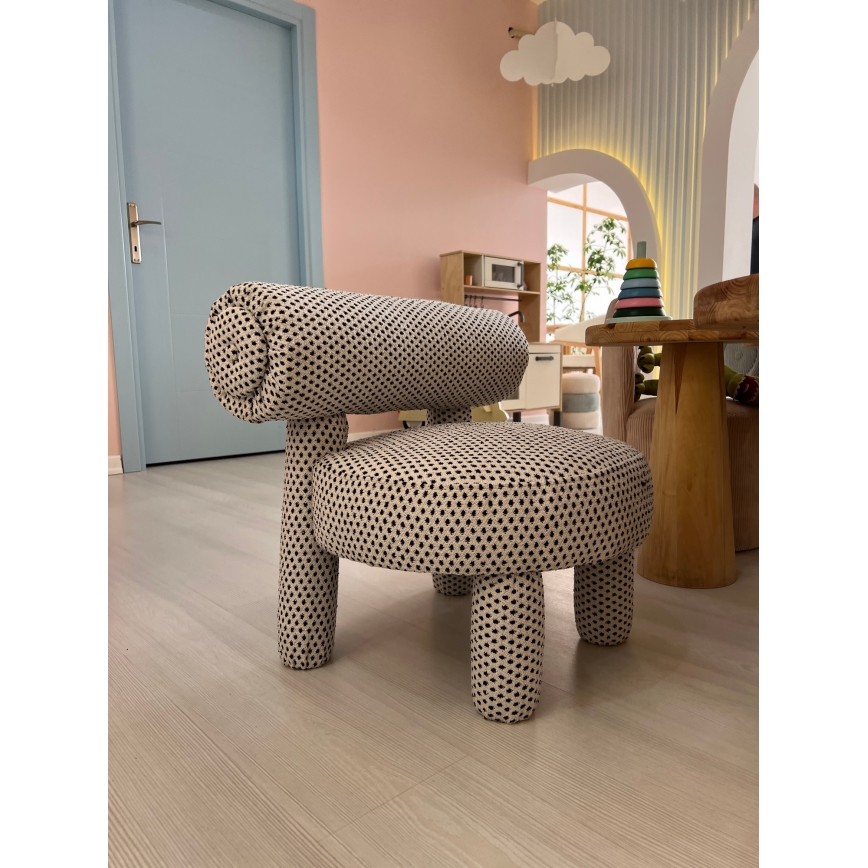 Fauteuil enfant MAVI beige/noir
