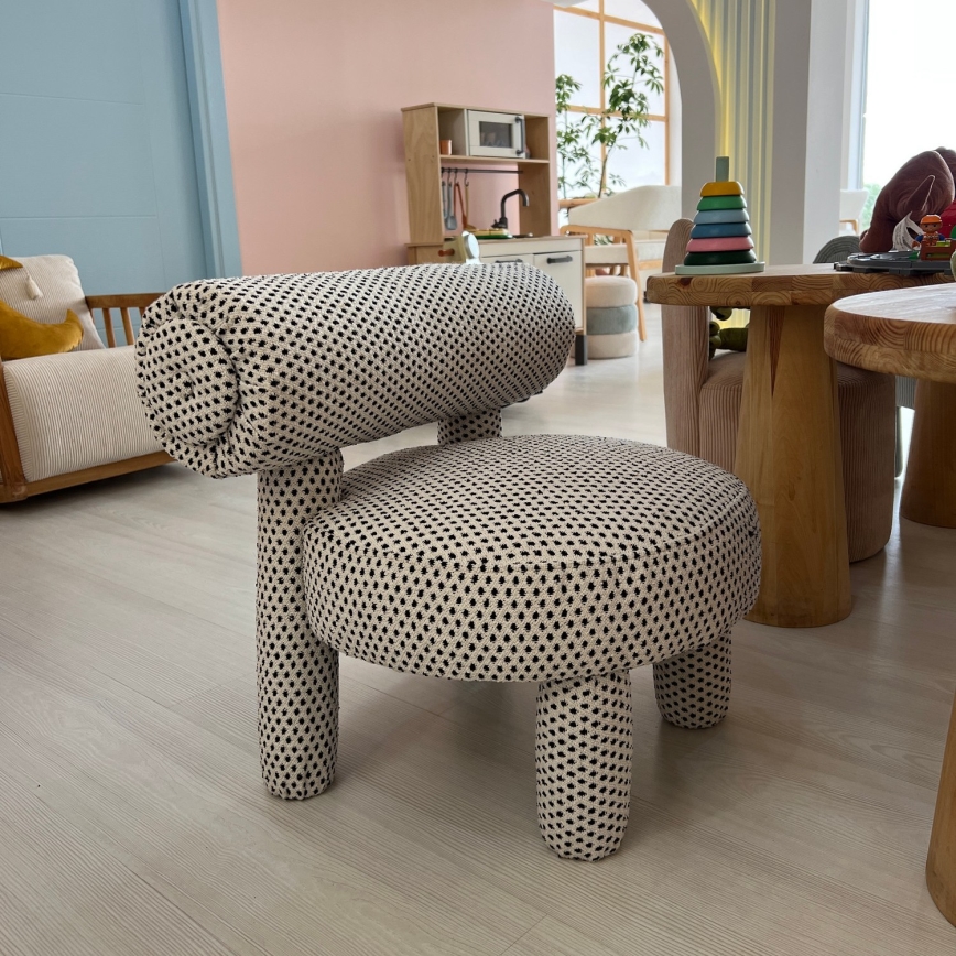 Fauteuil enfant MAVI beige/noir