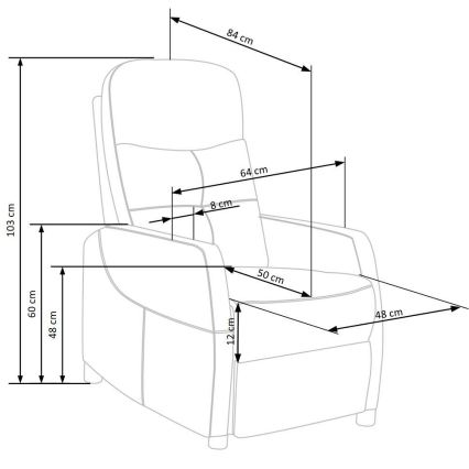 Fauteuil inclinable FELIPE bleu