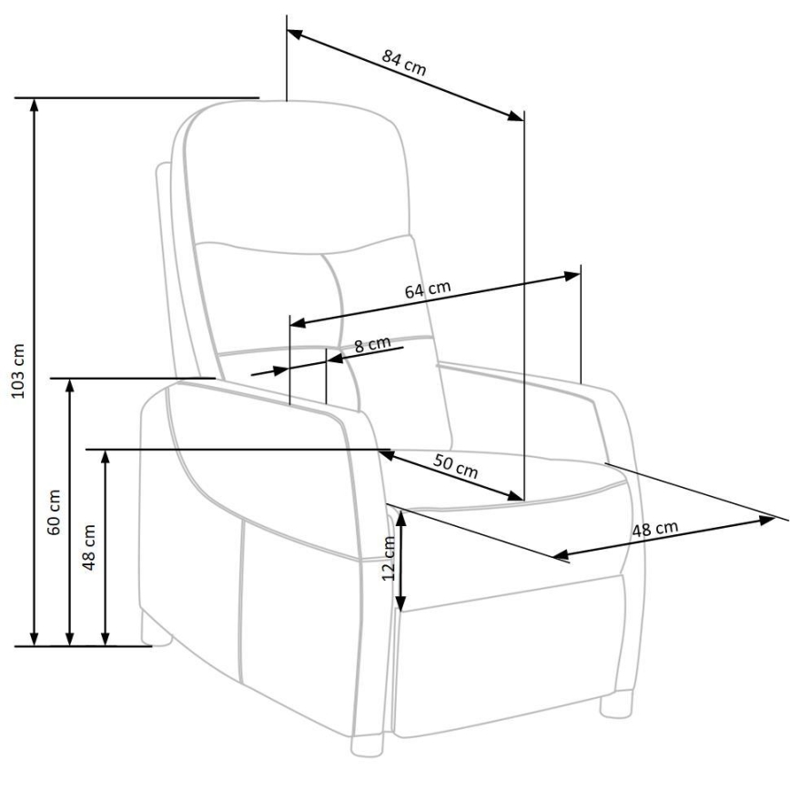 Fauteuil inclinable FELIPE marron clair