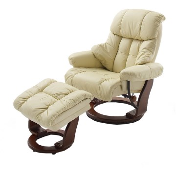 Fauteuil inclinable HABI crème/noyer