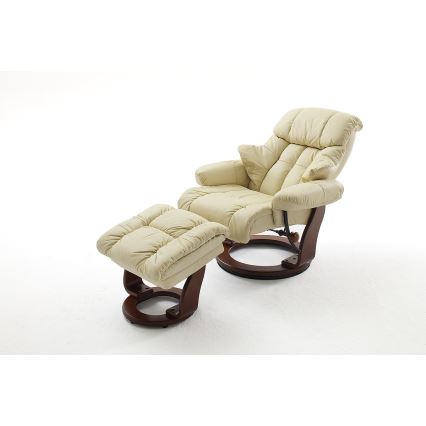 Fauteuil inclinable HABI crème/noyer