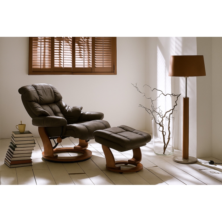 Fauteuil inclinable HABI marron/noyer