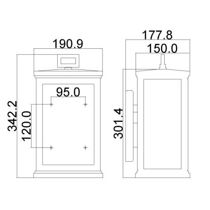 Feiss - Applique murale d'extérieur ROSCOE 1xE27/75W/230V IP44 noir